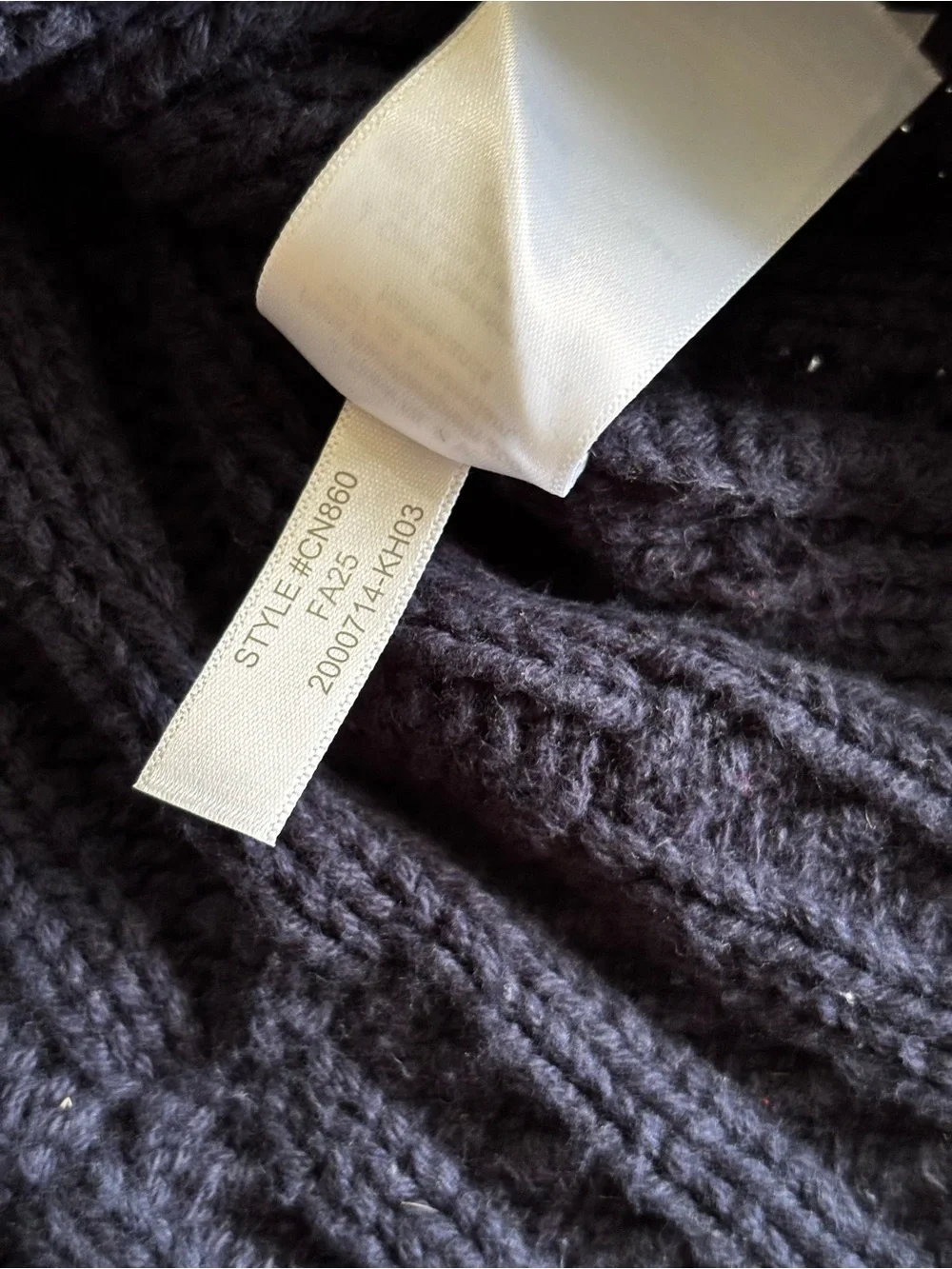 J. Crew Men's Deep Navy Cable Crewneck Sweater Cotton